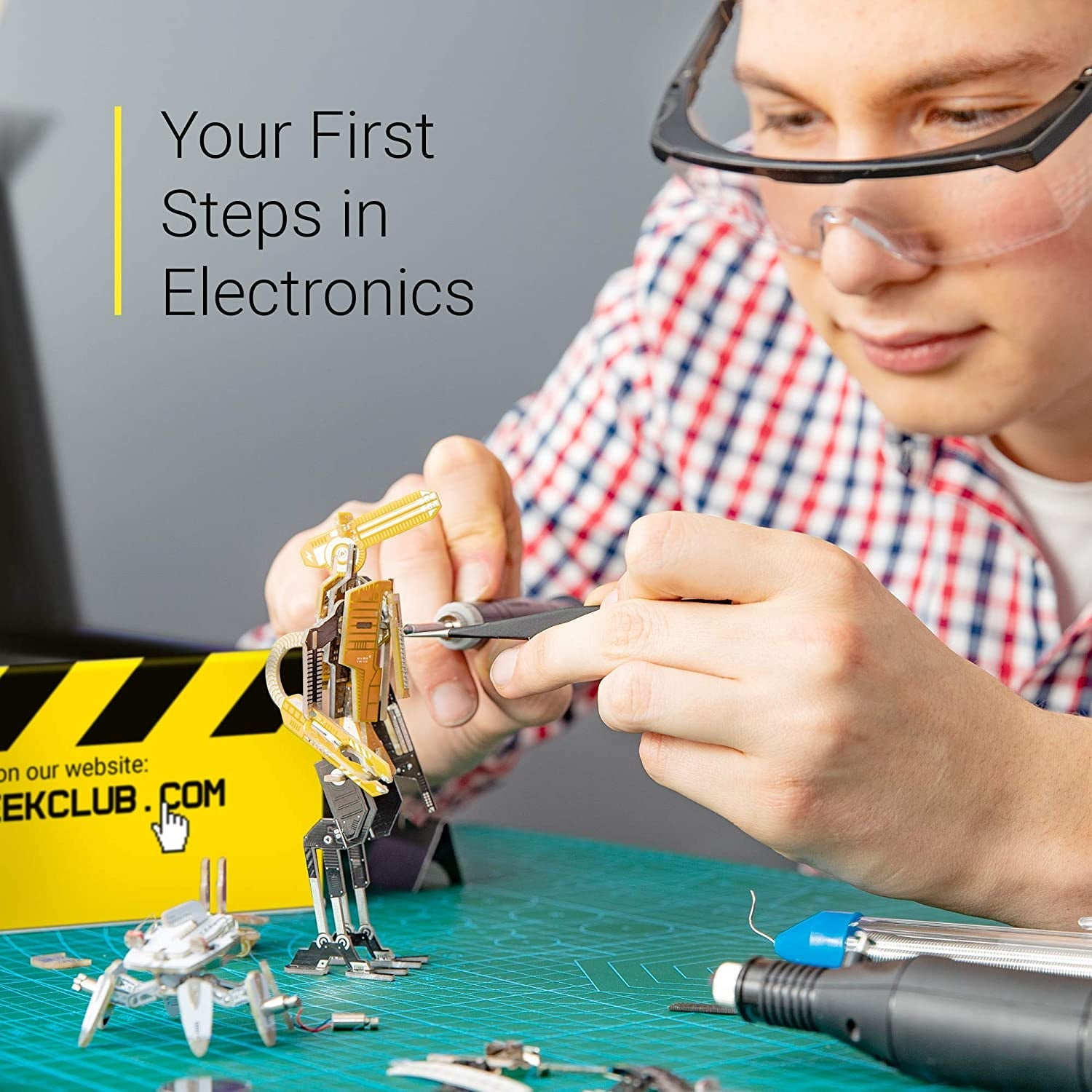 Robot Building Kit for Kids and Adults - Smart Nano Bots STEM Robotics Kits - Educational DIY Build Your Own Robot Set - Circuit Board Engineering Robotic Kid Science Toys (No Tools)