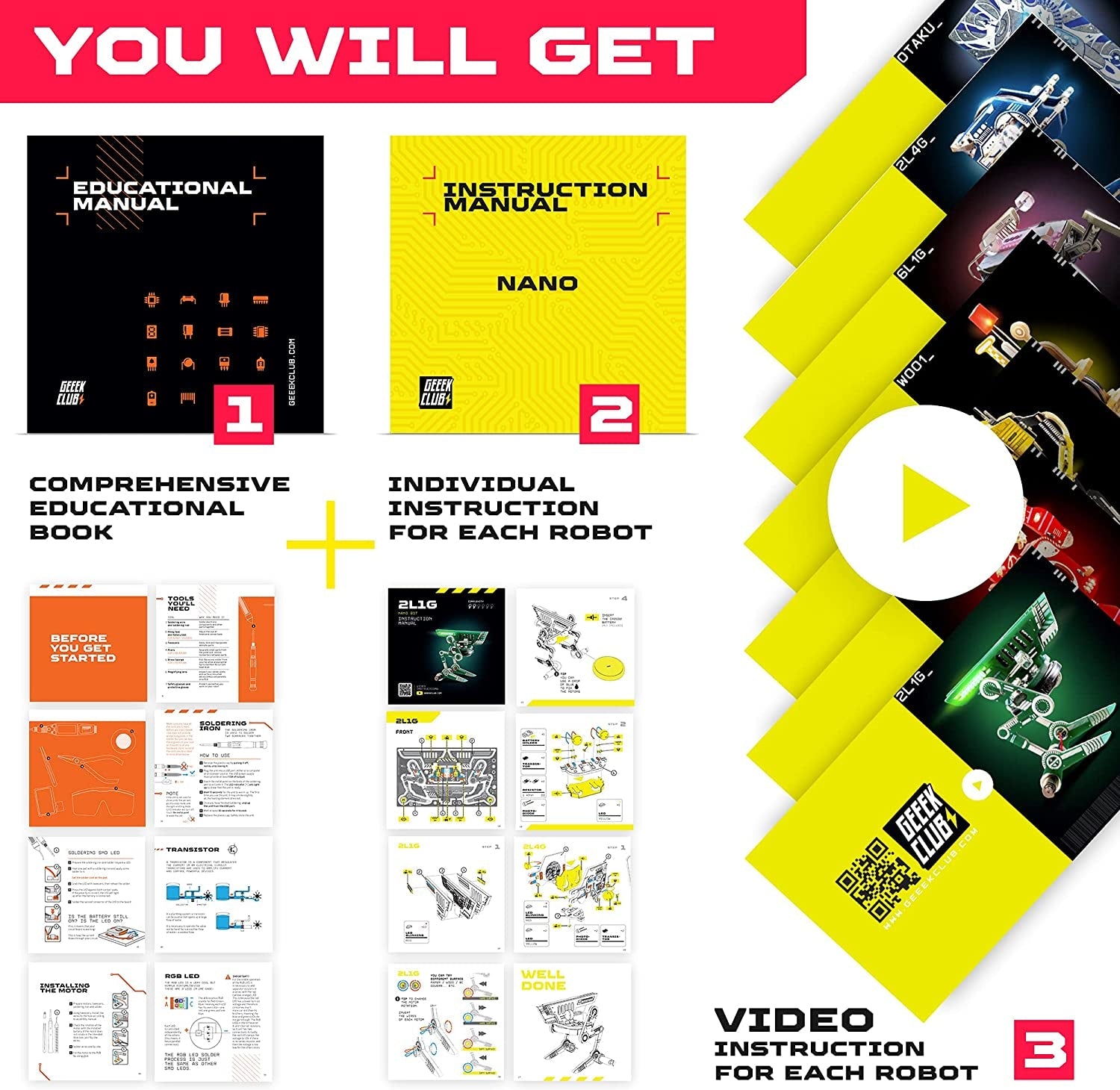 Robot Building Kit for Kids and Adults - Smart Nano Bots STEM Robotics Kits - Educational DIY Build Your Own Robot Set - Circuit Board Engineering Robotic Kid Science Toys (No Tools)