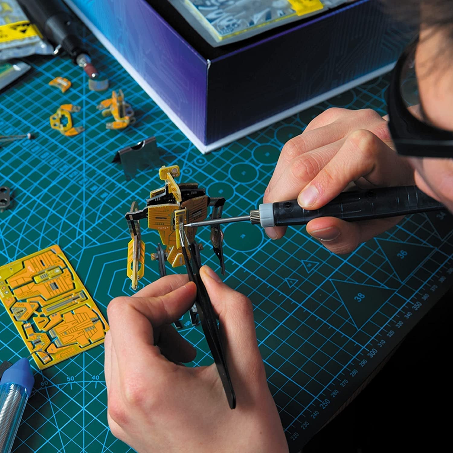 Robot Building Kit for Kids and Adults - Smart Nano Bots STEM Robotics Kits - Educational DIY Build Your Own Robot Set - Circuit Board Engineering Robotic Kid Science Toys (No Tools)