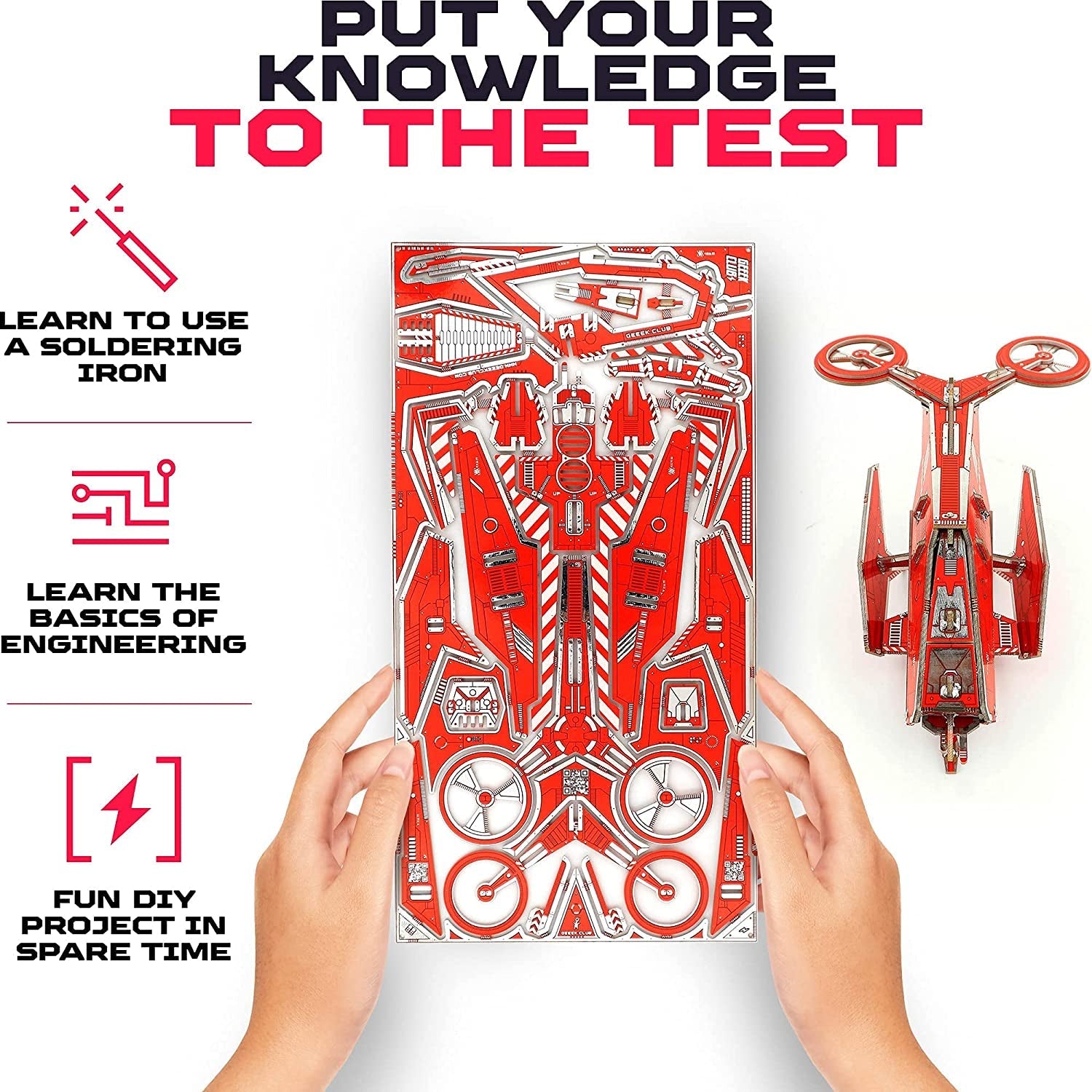 DIY Robot Building Kit - 3RT Cyber Copter - Educational Robotics Kits for Kids - Science Kid STEM Toys - Printed Circuit Board Set - Build Your Own Robotic Helicopter - Engineering Toy Kit