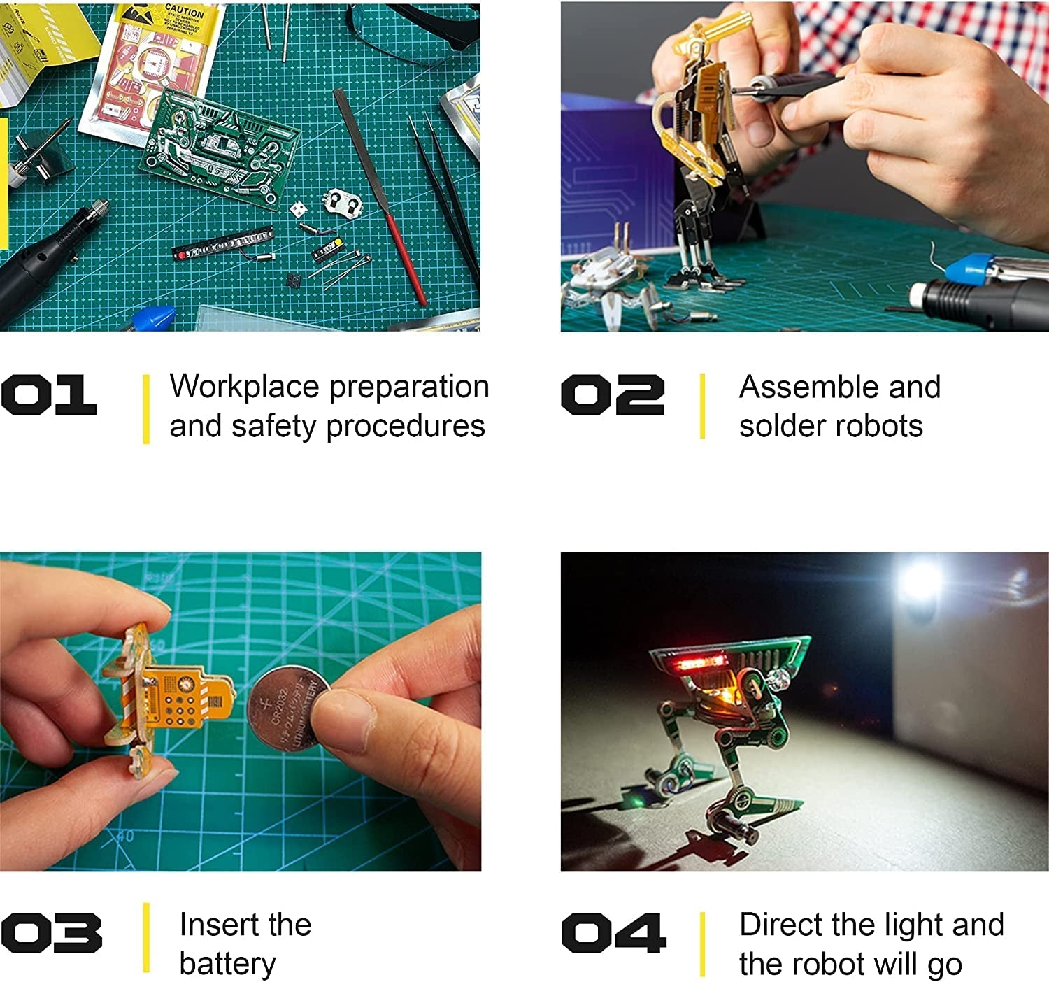 Robot Building Kit for Kids and Adults - Smart Nano Bots STEM Robotics Kits - Educational DIY Build Your Own Robot Set - Circuit Board Engineering Robotic Kid Science Toys (No Tools)
