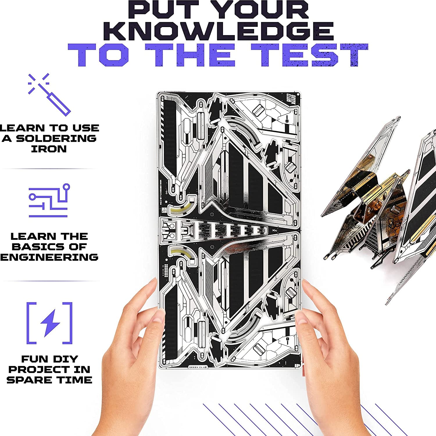 Robot Building Kit - W4 Scout Recon - DIY STEM Science Toys for Kids - Educational Robotics Kit - Printed Circuit Board Set - Build Your Own Robotic Spaceship Kits - Engineering Toy Gift