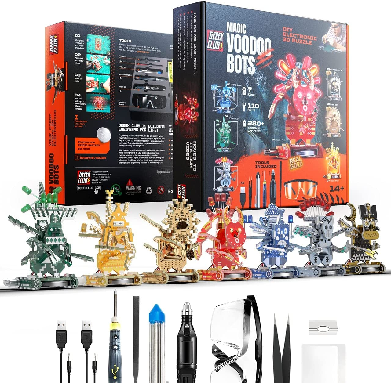 Robot Building Kit for Kids - Magic Voodoo Bots with Tools - Robotics STEM Construction Set - Smart Build Your Own Robot Kit for Adults - Kid Robotic Toys - DIY Science Engineering Kits